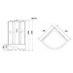 Душевая кабина Niagara Eco NG-7508-08 с крышей стекло мозаика 90х90х215