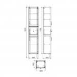 Пенал Iddis Oxford 35 напольный синий OXF36N0i97