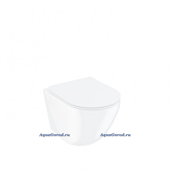 Унитаз подвесной Iddis Blanco Q безободковый с сиденьем микролифт белый BLQRDSEI25