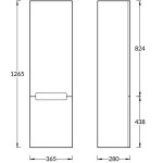 Пенал Kerama Marazzi Buongiorno Plus подвесной белый глянец/дуб кантри левый BGP.130Lh\WHT