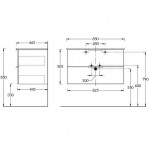 Тумба под умывальник Kerama Marazzi PIANO 85 подвесная белый глянец PI.85\WHT