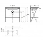 Консоль под умывальник Kerama Marazzi PIANO Next 85 напольная металлическая черный матовый PIA.N.85\BLK