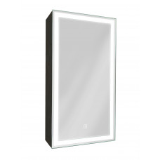 Зеркало-шкаф Континент MIRROR BOX 35х65 LED черный левый МВК063