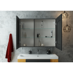 Зеркало-шкаф Континент MIRROR BOX 100х80 LED черный МВК051