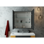 Зеркало-шкаф Континент MIRROR BOX 80х80 LED черный МВК052