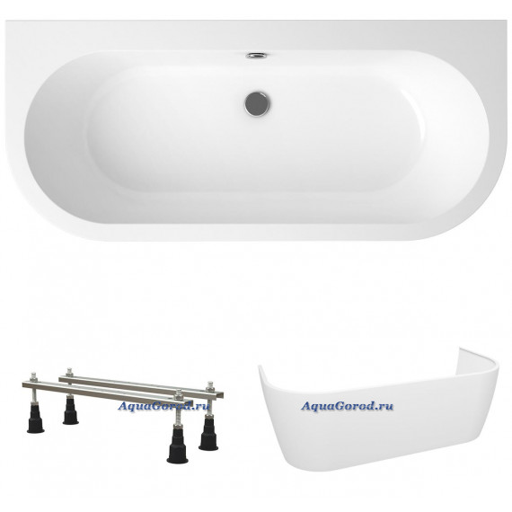 Акриловая ванна Lavinia Boho Art S2-37080075, 170x75 см, усиленные металлические ножки с монтажным набором, лицевой экран