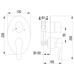 Смеситель Lemark Atlantiss LM3227C встраиваемый для ванны и душа с внутренней частью на 2 источника