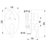 Смеситель Lemark Atlantiss LM3228C встраиваемый для ванны и душа с внутренней частью на 3 источника