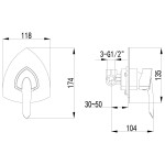 Смеситель Lemark Mars LM3523C встраиваемый для душа