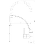 Смеситель для кухни Lemark Soul с гибким изливом черный матовый LM6007BL 