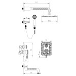 Смеситель Lemark Jasmine LM6622B встраиваемый для ванны и душа