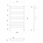 Полотенцесушитель электрический с полкой Lemark Linara 50х90 правый 10 перекладин хром LM04910Z
