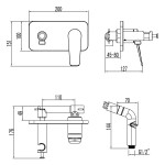 Смеситель Lemark Bronx LM3720BL с гигиеническим душем, встраиваемый, черный