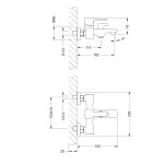 Смеситель Lemark Evitta LM0514C для ванны, с коротким изливом, дивертор с кер. пласт, хром