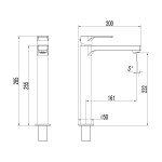 Смеситель Lemark Plus Grace LM1509C для умывальника высокий, монолитный