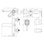 Смеситель Lemark Prizma LM3914C для ванны с монолитным изливом, хром