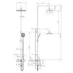 Душевая система Lemark Prizma LM3962C для ванны и душа с верхней душевой лейкой "Тропический дождь", хром