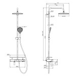 Душевая система Lemark Tropic LM7011C для ванны и душа термост. с верхней душ.лейкой "Тропич. дождь", хром