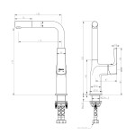 Смеситель Lemark Ursus LM7205BL для кухни с высоким поворотным изливом, черный