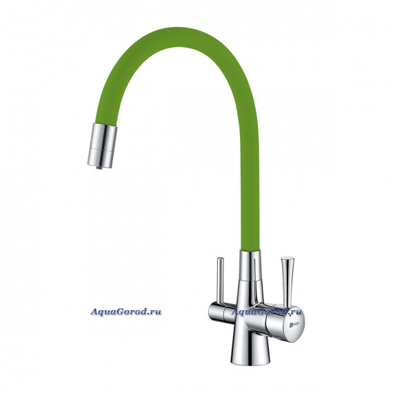 Смеситель Lemark Comfort LM3075C-Green для кухни с подключ. к фильтру с питьевой водой, хром зеленый