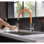 Смеситель Lemark Comfort LM3075C-Orange для кухни с подключ. к фильтру с питьевой водой, хром оранж