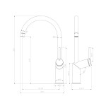 Смеситель Lemark Minima LM3805C для кухни с высоким поворотным изливом, хром