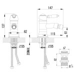 Смеситель Lemark Villa LM4808C для биде с донным клапаном клик-клак, хром