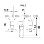 Смеситель Lemark Standard для ванны с коротким изливом и аксессуарами LM2102C