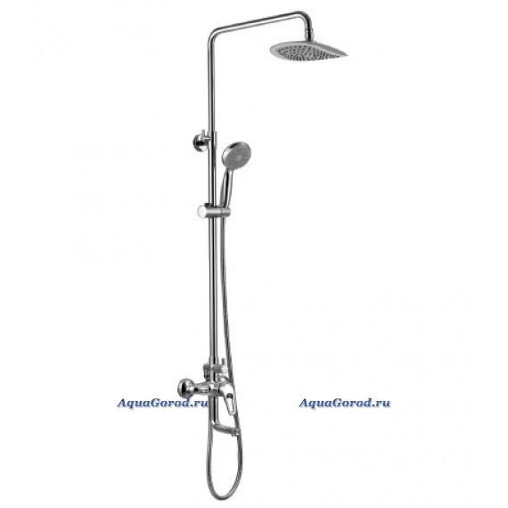 Душевая система Lemark Omega для ванны с верхней душевой лейкой Тропический дождь и ручным душем LM3162C