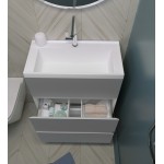 Тумба с раковиной Marka One Bumble 40 выдвижной умывальник напольная белый У90671 Тумба с раковиной Marka One Bumble 40 выдвижной умывальник напольная белый У90671