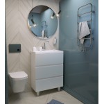 Тумба с раковиной Marka One Bumble 40 выдвижной умывальник напольная белый У90671 Тумба с раковиной Marka One Bumble 40 выдвижной умывальник напольная белый У90671