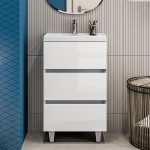 Тумба с раковиной Marka One Bumble 40 выдвижной умывальник напольная белый У90671 Тумба с раковиной Marka One Bumble 40 выдвижной умывальник напольная белый У90671