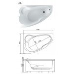 Ванна акриловая Marka One Lil 140х90 см правая 01лил1490п