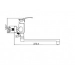 Смеситель Megabreeze Каньете для ванны с душевым гарнитуром КС-33-007