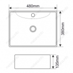 Раковина Melana накладная 38х48 MLN-7291