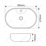 Раковина Melana накладная 41х59 MLN-7734