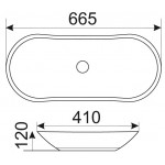 Раковина накладная Mira 66х41х12 овальная бронза MR-6641BR