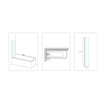 Душевая шторка на ванну Mira Glass 300MB черный профиль 32х140 матовое стекло GLASS-300MB