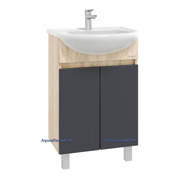 Тумба под раковину Оника Милтон 50 напольная серый матовый 105037 Тумба под раковину Оника Милтон 50 напольная серый матовый 105037