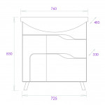 Тумба под раковину Оника Веронэлла 75 напольная белый 107514