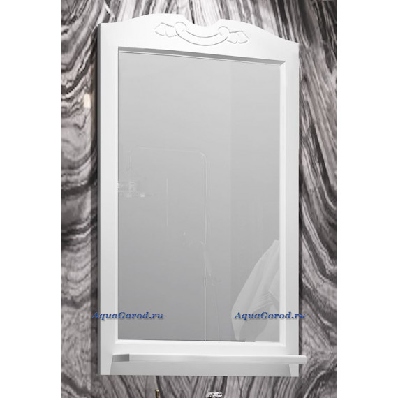 Зеркало Opadiris Брунелла 65 с полкой и выключателем белый матовый 00-00007035