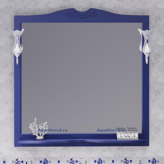 Зеркало Opadiris Валери 105 с полкой и выключателем сапфир 00-00007038