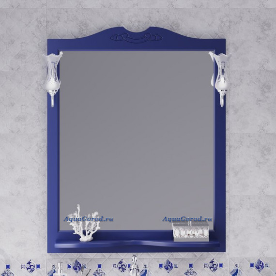 Зеркало Opadiris Валери 85 с полкой и выключателем сапфир 00-00007040