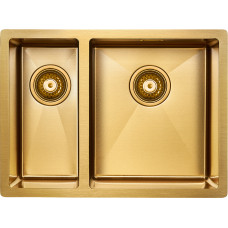 Мойка кухонная Paulmark Zusat 59х44 нержавеющая сталь золото правая PM225944-BGR