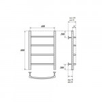 Полотенцесушитель электрический ТЭН Point Афина П4 400х600 хром, левый/правый PN04146E
