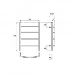 Полотенцесушитель электрический ТЭН Point Афина П4 500х600 хром, левый/правый PN04156E