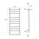 Полотенцесушитель электрический ТЭН Point Аврора П9 с полкой 500х1000 хром, левый/правый PN10150PE