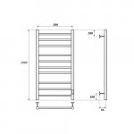 Полотенцесушитель электрический Point Аврора П10 500х1000 белый, диммер справа PN10850W