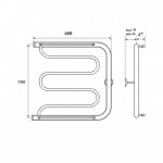 Полотенцесушитель Point Фокстрот водяной 600х500 с 2 полками хром PN25556P