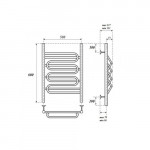 Полотенцесушитель электрический ТЭН Point Юпитер Премиум П5 500х600 хром, левый/правый PN01156SE